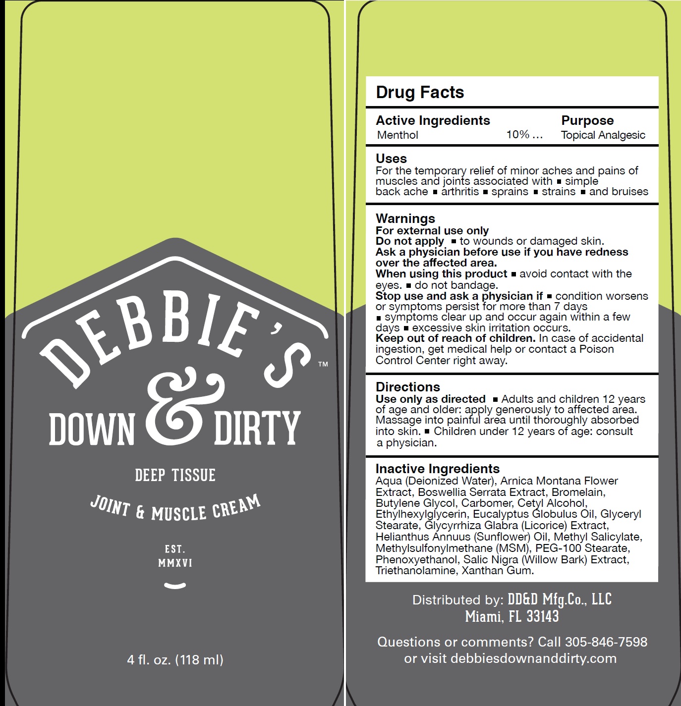 Debbies Down And Dirty Deep Tissue Joint And Muscle